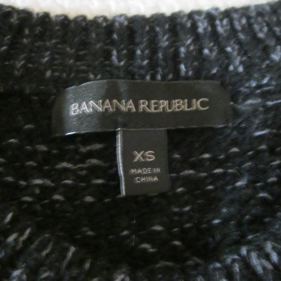 Banana Republic Sweaters Banana Republic Xs Blackgray Marled Fringe Poshmark